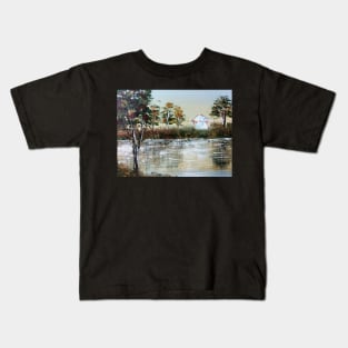 Semi abstract river scape 3 Kids T-Shirt